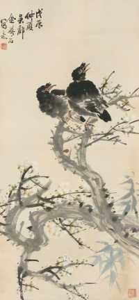 金梦石 戊辰（1928年）作 花鸟 立轴